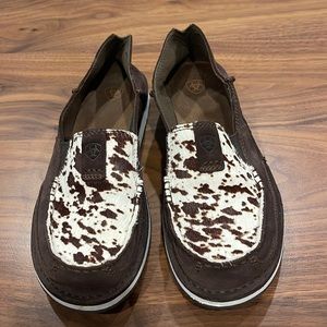 Ariat cow print shoes size 9 womans
